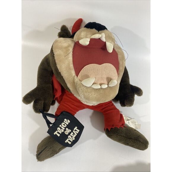 Vtg 1990s Looney Tunes 17” Tazmanian Devil Plush Halloween Trick Or Treat READ - Picture 8 of 8